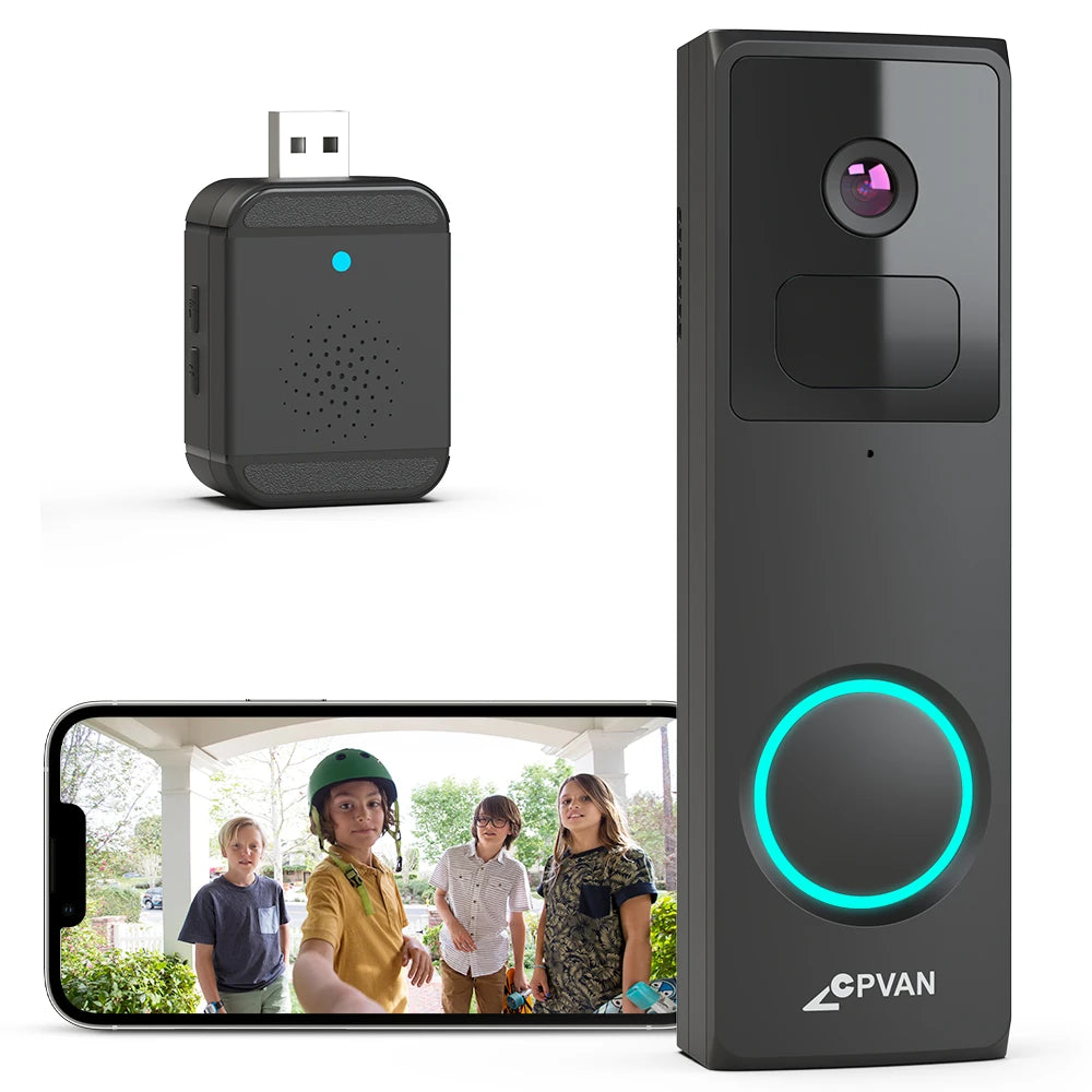 CPVAN Wireless Video Doorbell Camera 1080P HD  with AI Smart Waterproof Night Vision Security 