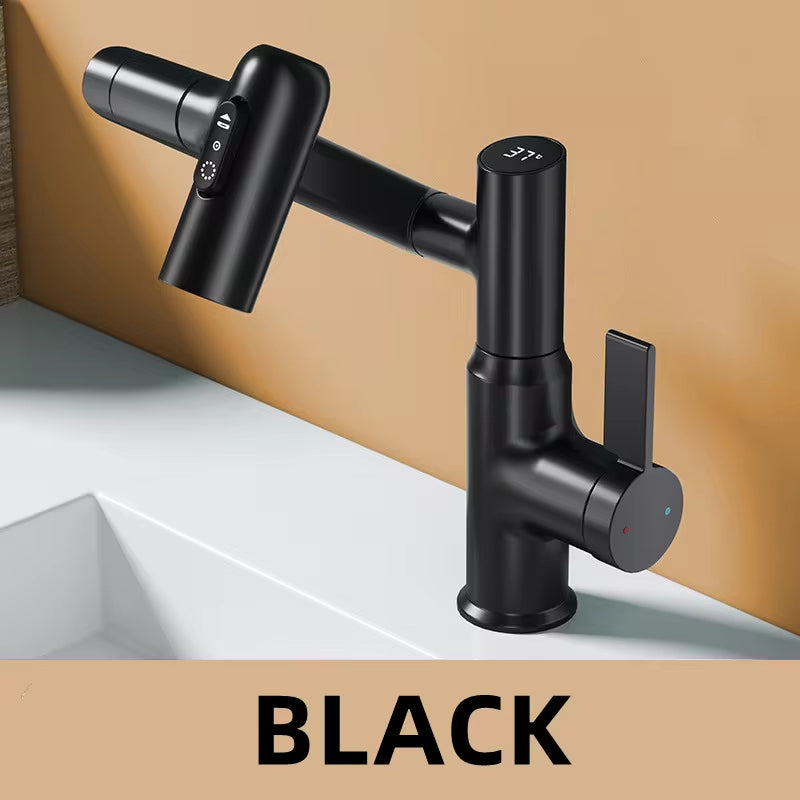 Upgrade Your Bathroom with the 360° Rotating Digital LED Basin Faucet - Multi-Function Hot & Cold Water Mixer Tap