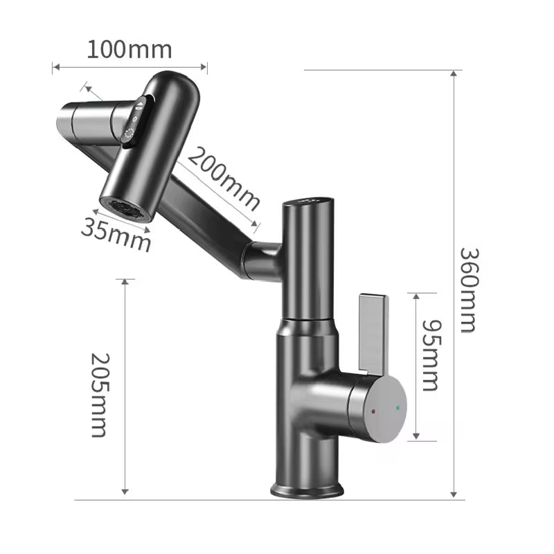 Upgrade Your Bathroom with the 360° Rotating Digital LED Basin Faucet - Multi-Function Hot & Cold Water Mixer Tap